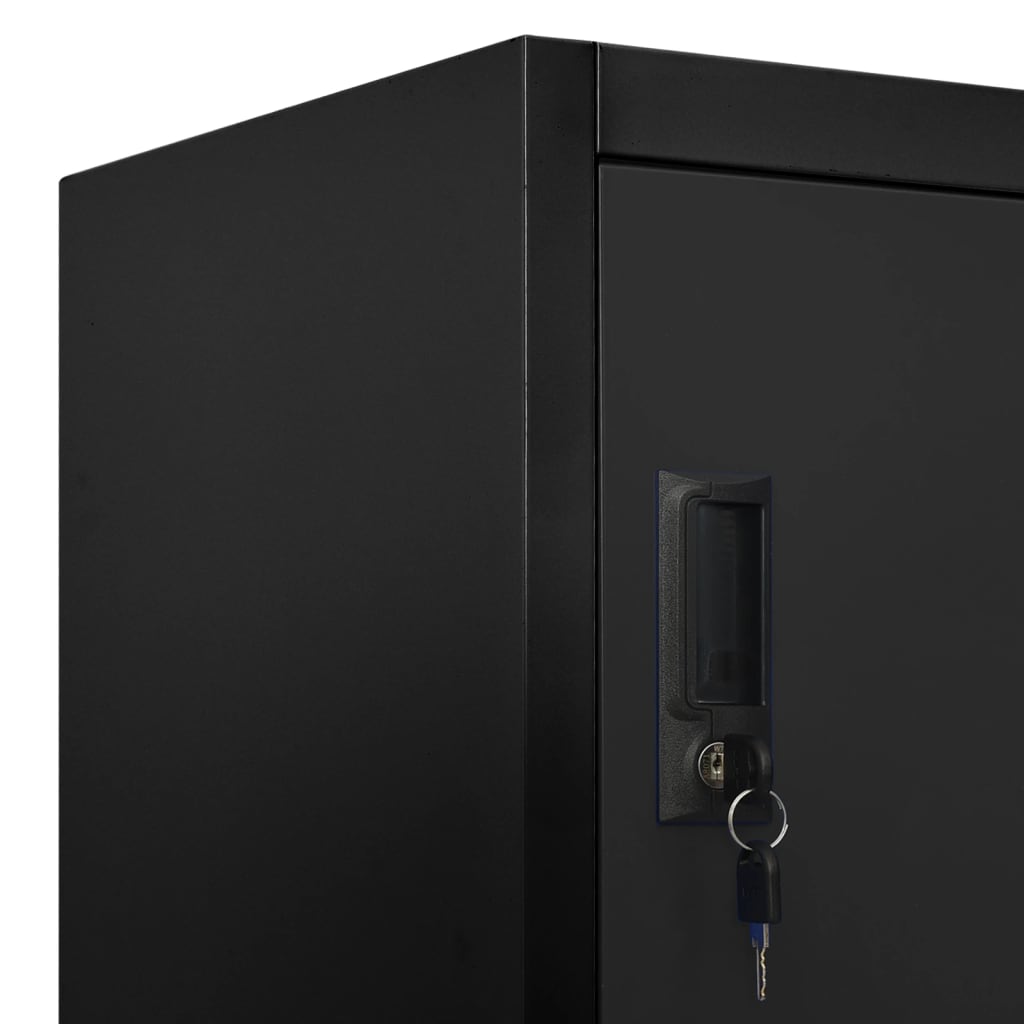Locker Cabinet Black 90x40x180 cm Steel